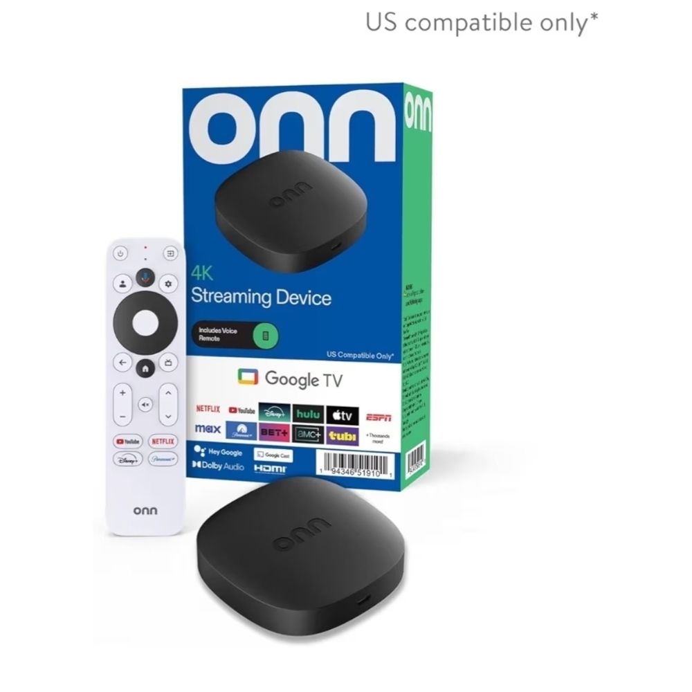 onn 4K Google TV Streaming Device - Black
